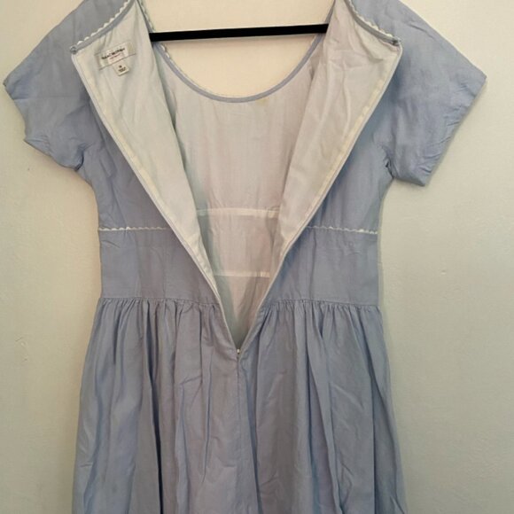 Retro 1950’s Style Issac Mizrahi Light Blue Cotton Dress with pickets Size 14 - Picture 6 of 6